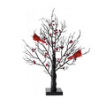 Vintage Glowing Tree With Cardinals Lamp