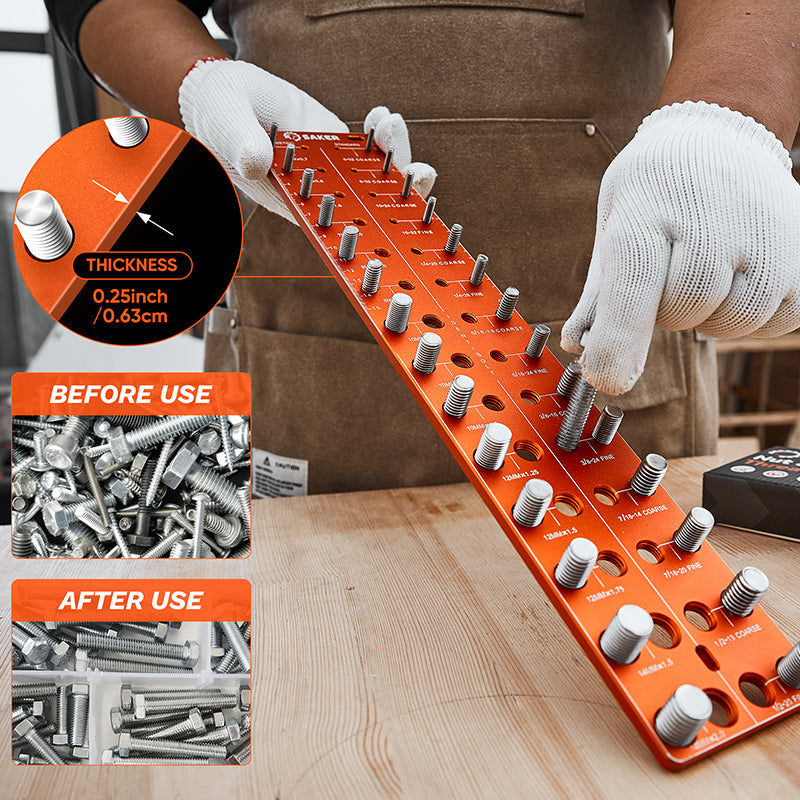 Universal Thread Identifier Tool - ® Nut and Bolt Thread Checker