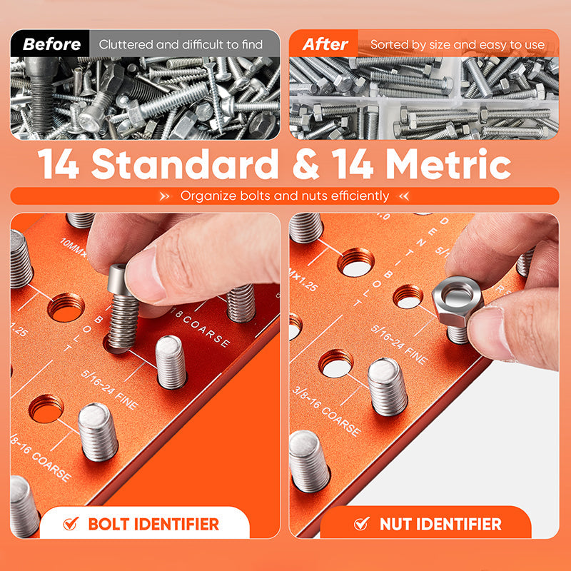 Universal Thread Identifier Tool - ® Nut and Bolt Thread Checker