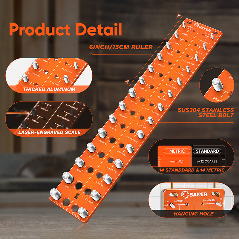Universal Thread Identifier Tool - ® Nut and Bolt Thread Checker