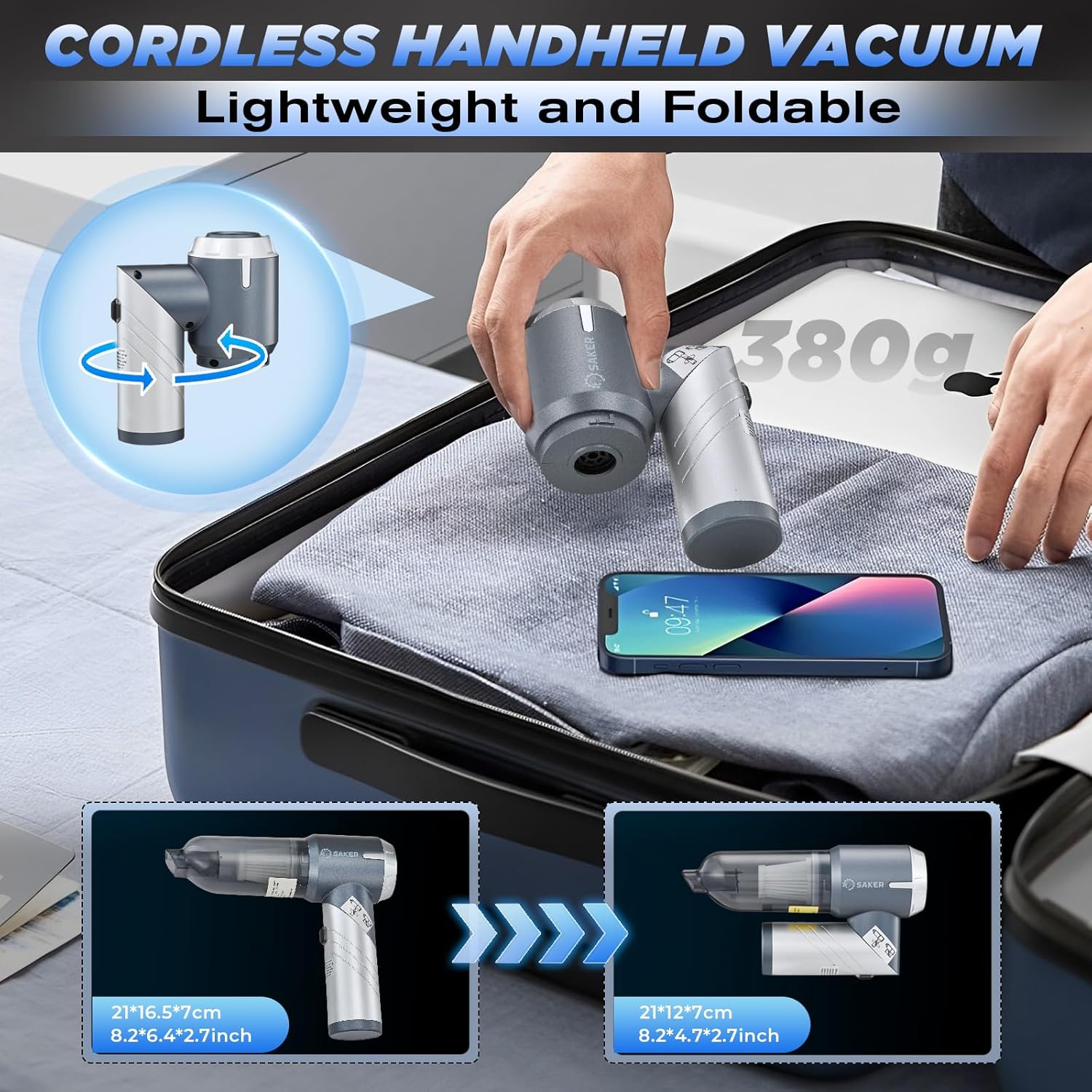 Portable Cordless Car Vacuum