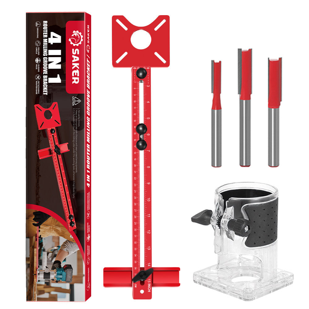 Robust Woodworking Bracket for Milling Tasks - ® 4 in 1 Router Milling Groove Bracket