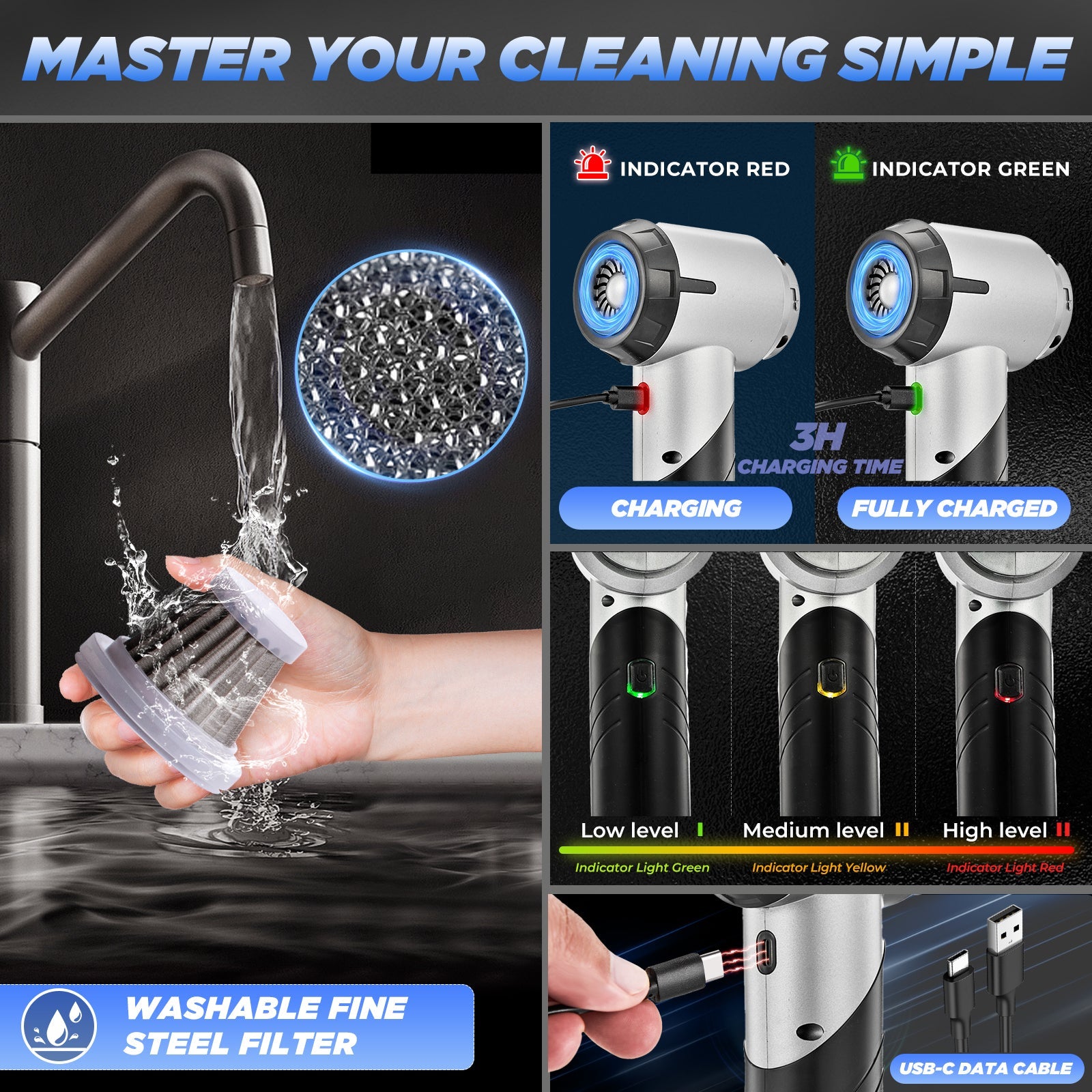 Portable Cordless Car Vacuum