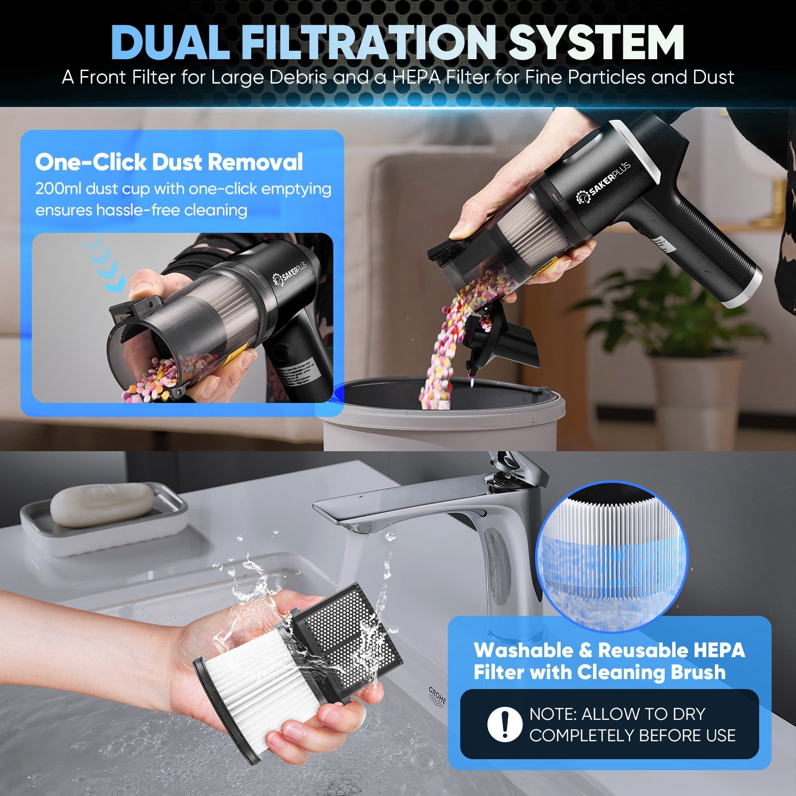 Hand Held Car Vacuum Cordless