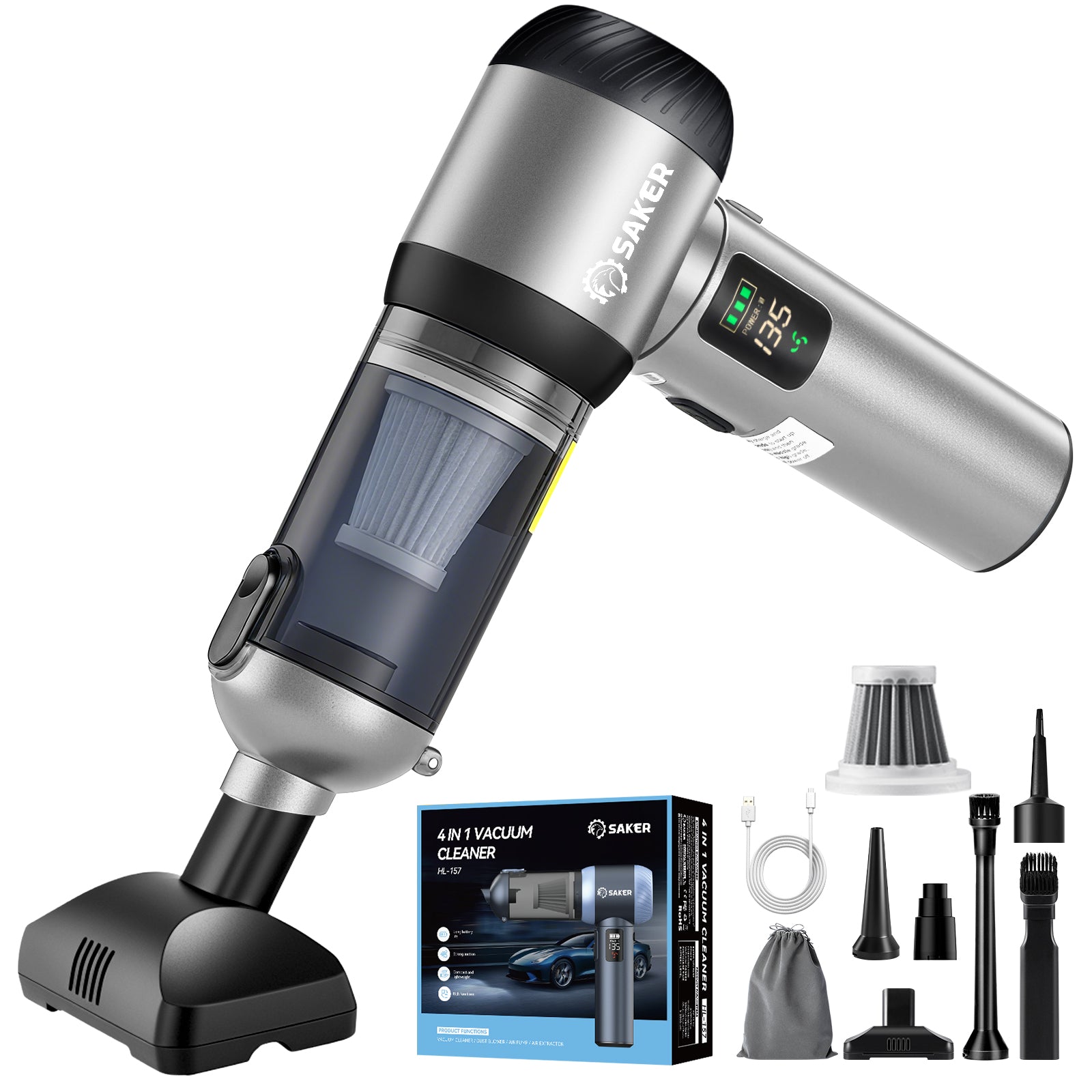 4 in 1 Handheld Car Vacuum