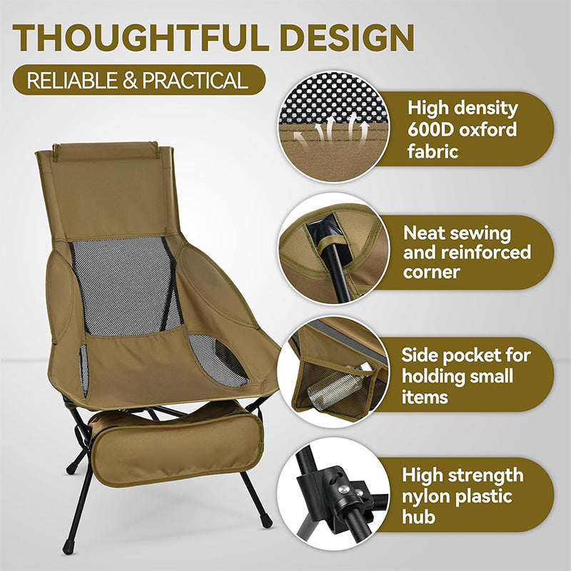 Comfortable High Back Portable Camping Chair