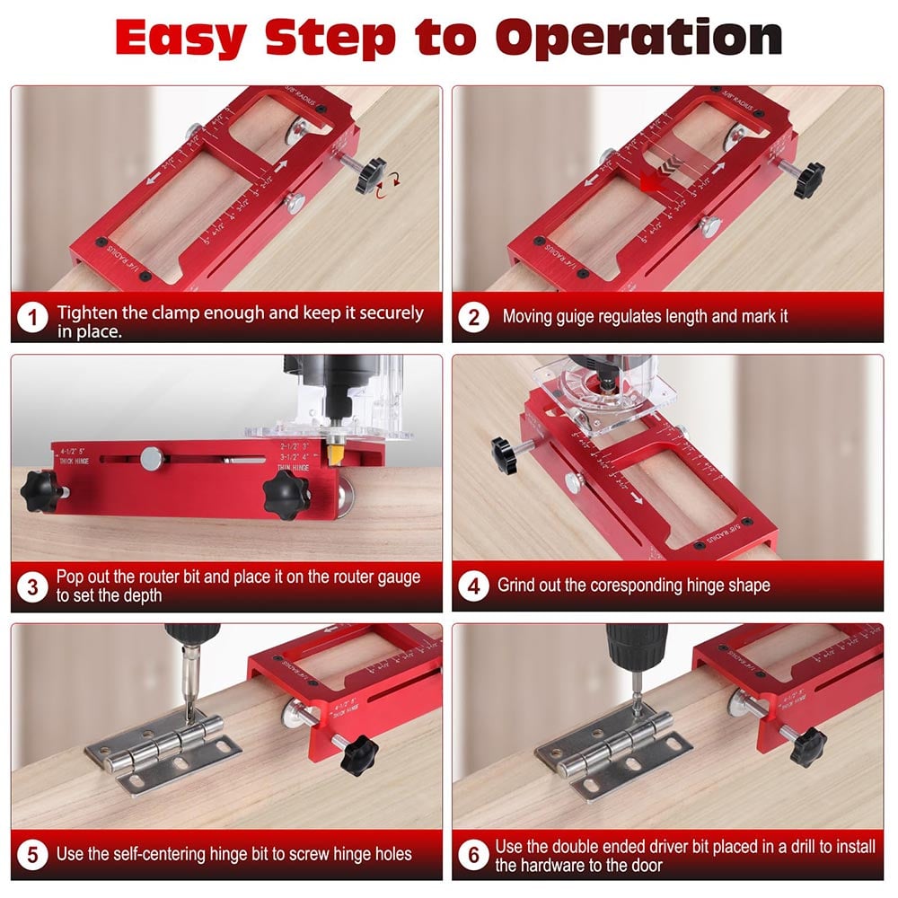 Adjustable Aluminum Door Hinge Jig