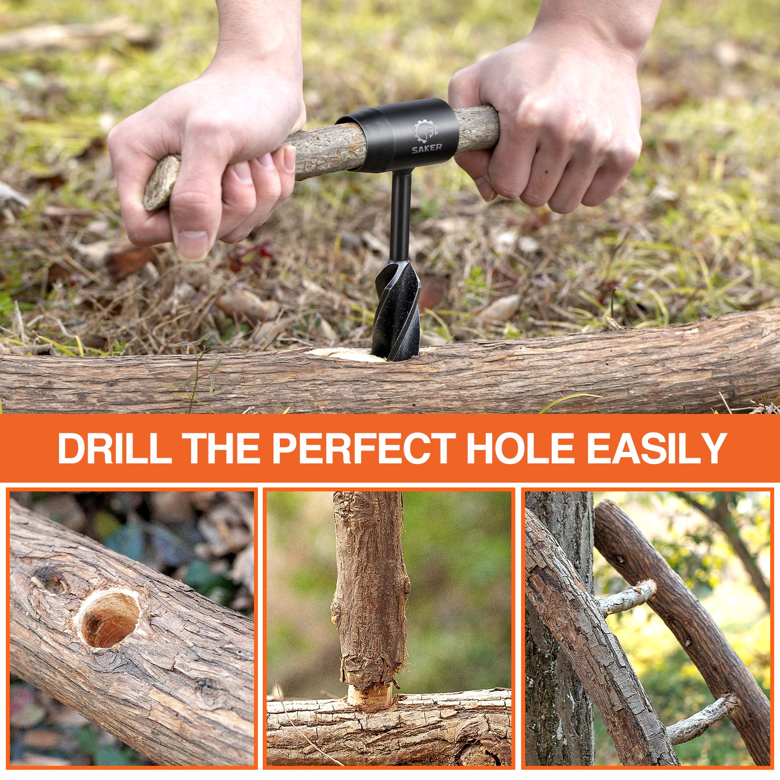 Portable Multi-Tool for Outdoor Adventures - ® Upgrade Bushcraft Hand Auger Wrench