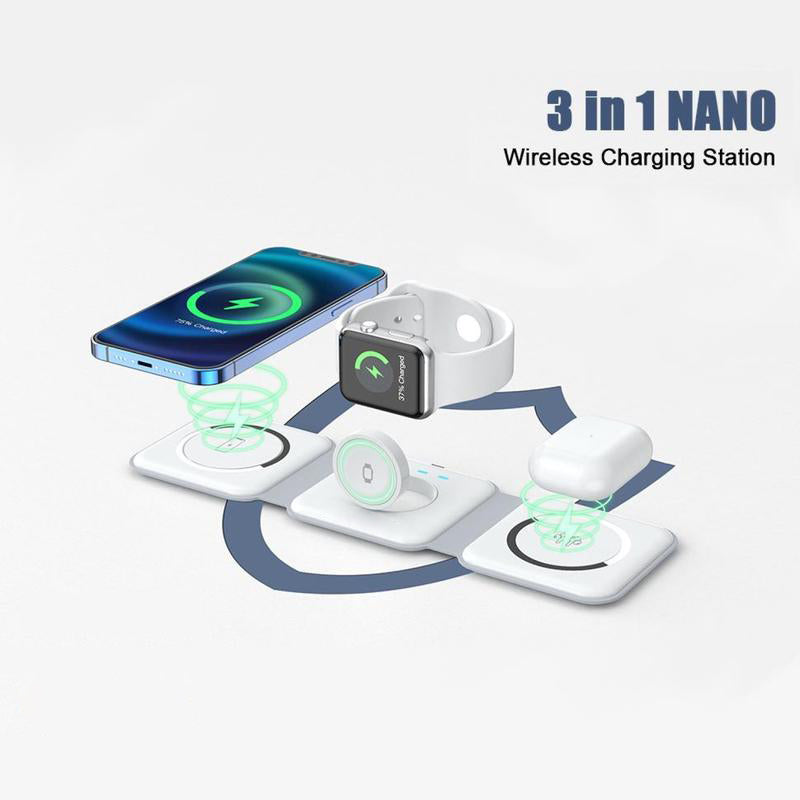 Triple-fold Magnetic Wireless Charger