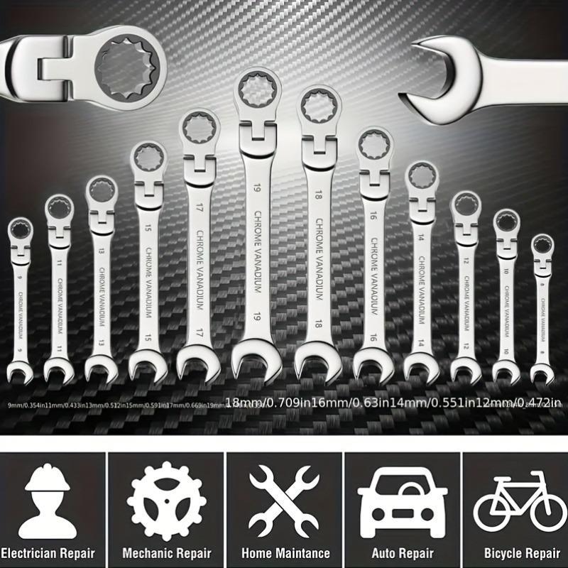 Flexible Head Ratchet Wrench Set