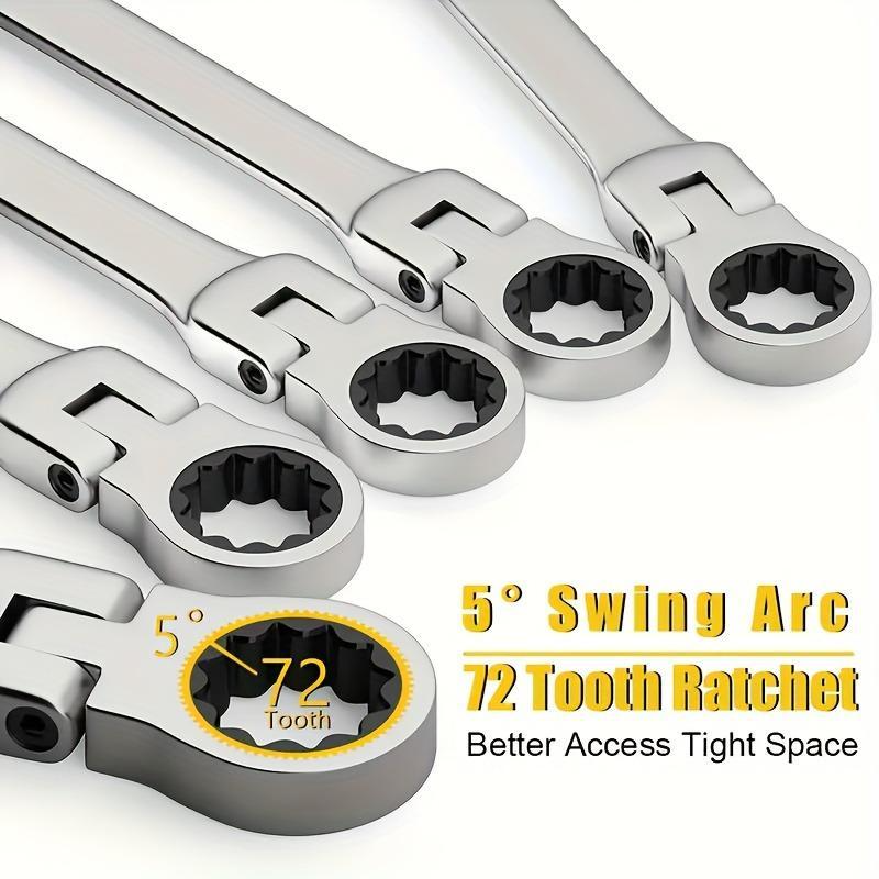 Flexible Head Ratchet Wrench Set