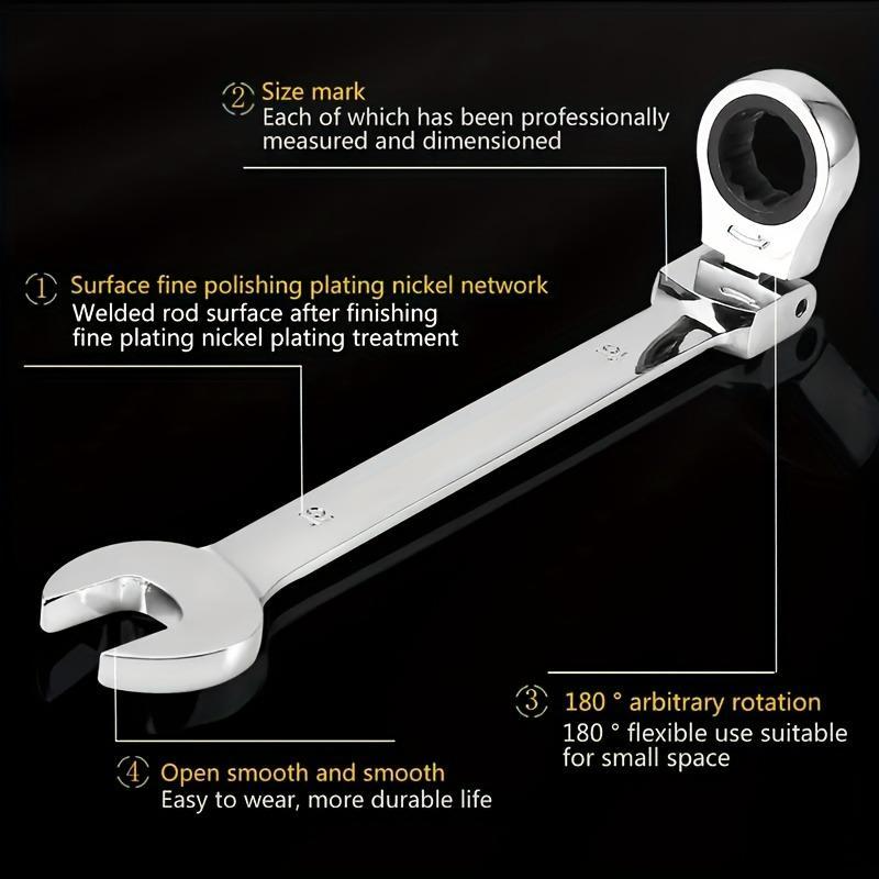 Flexible Head Ratchet Wrench Set