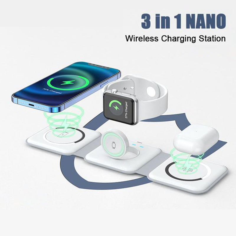 Triple-fold Magnetic Wireless Charger