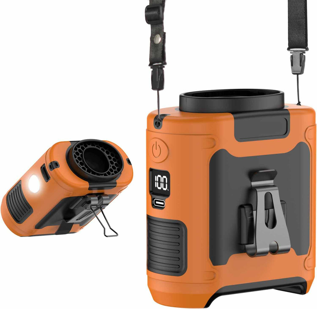 Portable Waist Fan-10000mAh Up to 40H Cooling For Outdoor