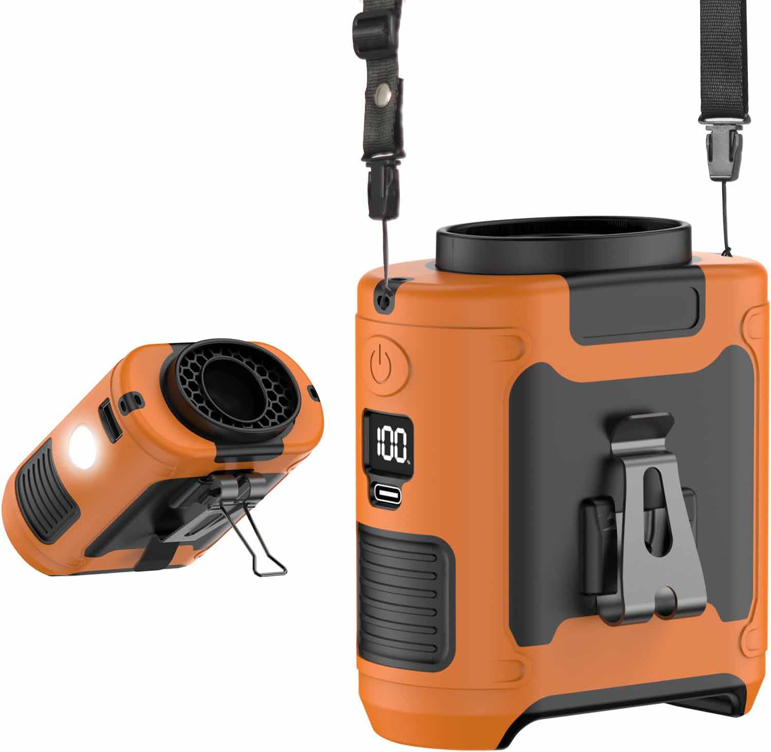 Portable Waist Fan-10000mAh Up to 40H Cooling For Outdoor