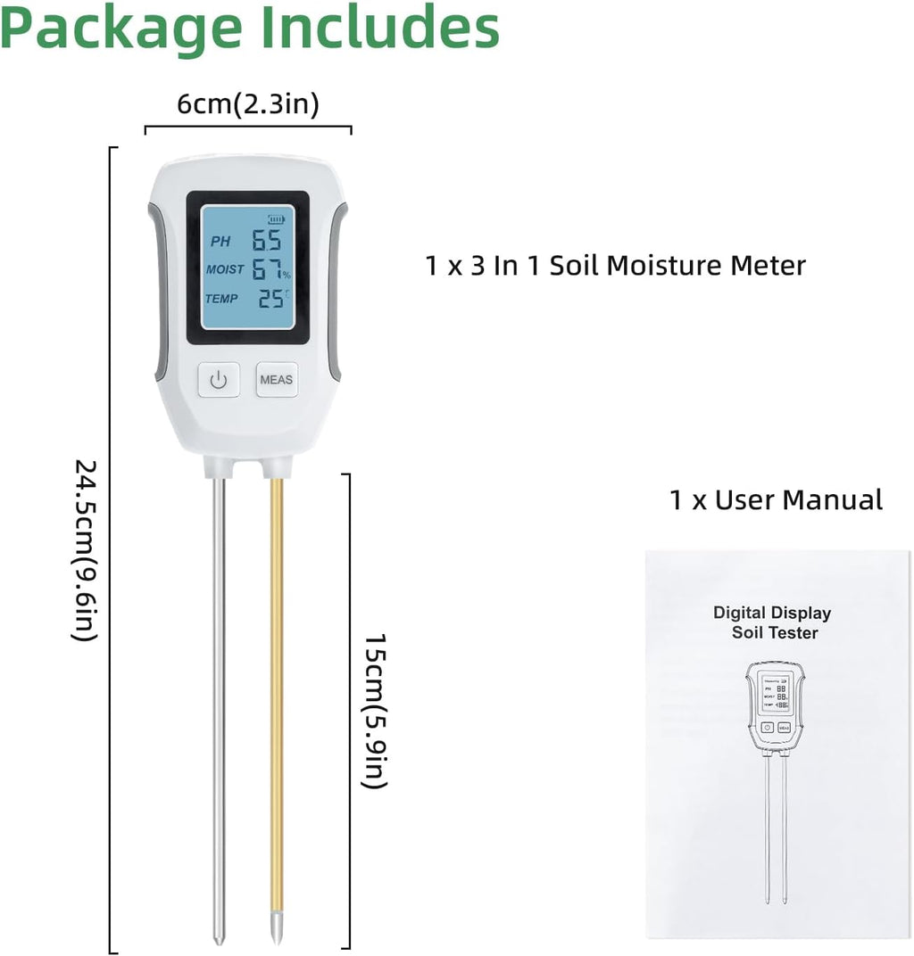 3 in 1 Digital Plant Soil Moisture Meter