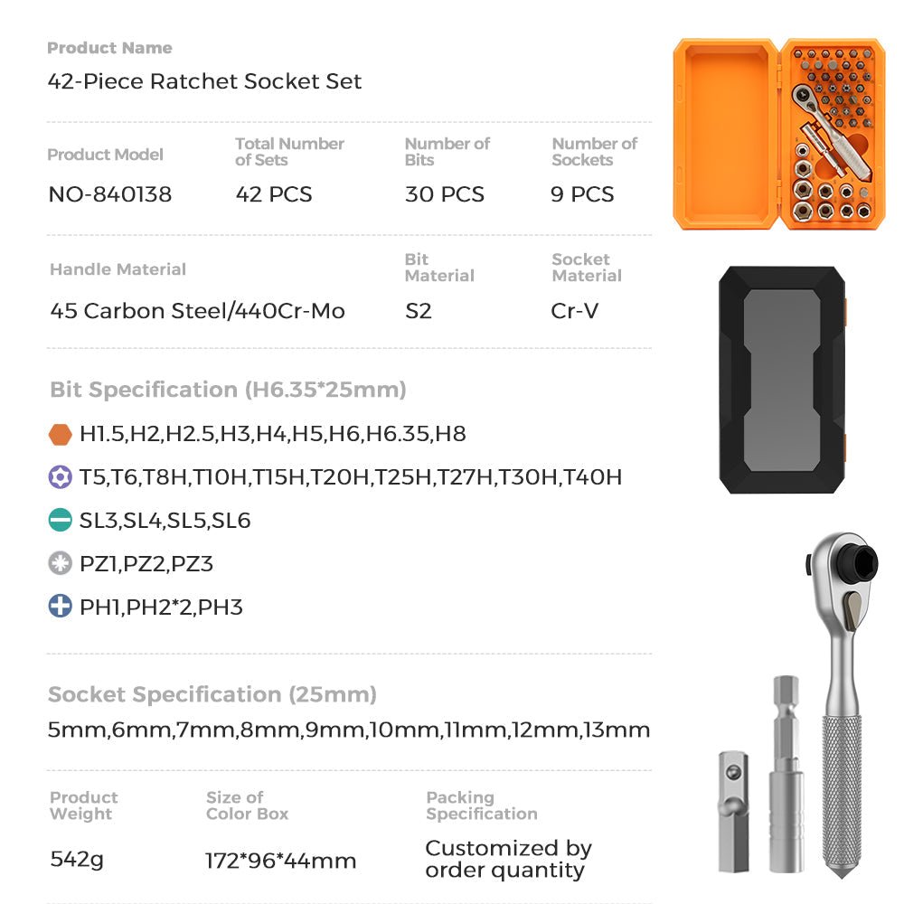 42 in 1 Screwdriver Set Ratchet Wrench