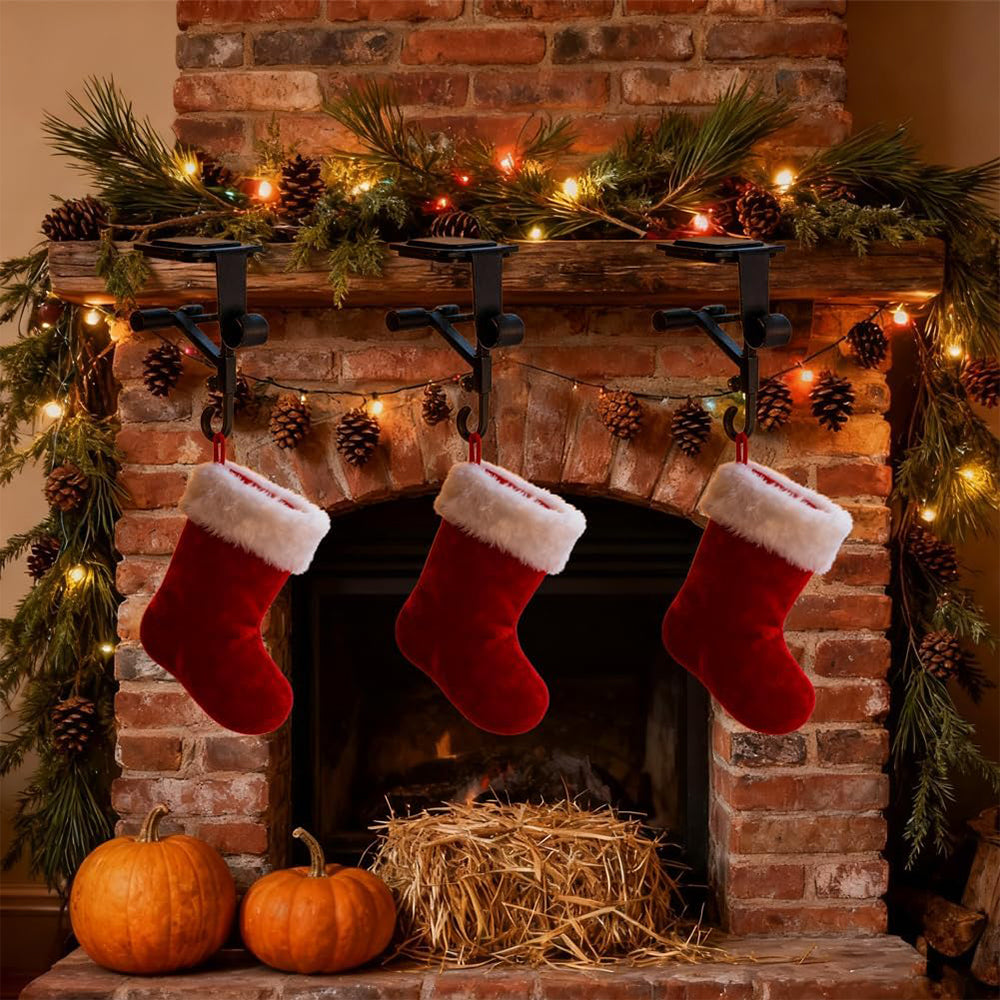 Adjustable Fireplace Garland and Stocking Hanger