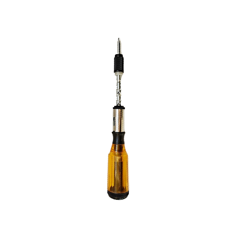 Push Pull Ratchet Screwdriver With 5 Screwdriver Heads