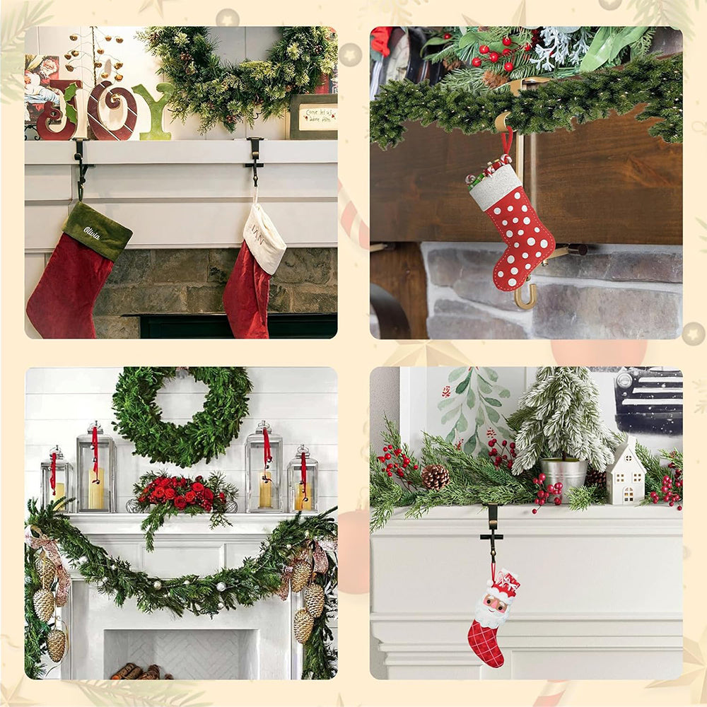 Adjustable Fireplace Garland and Stocking Hanger