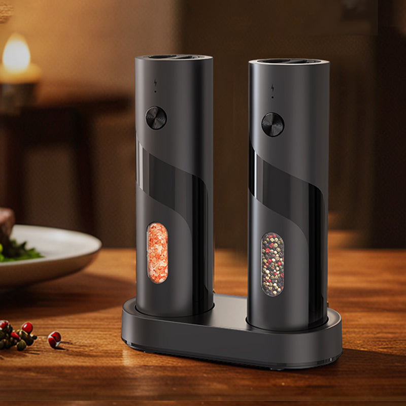 Electric Salt and Pepper Grinder Set with Charging Base
