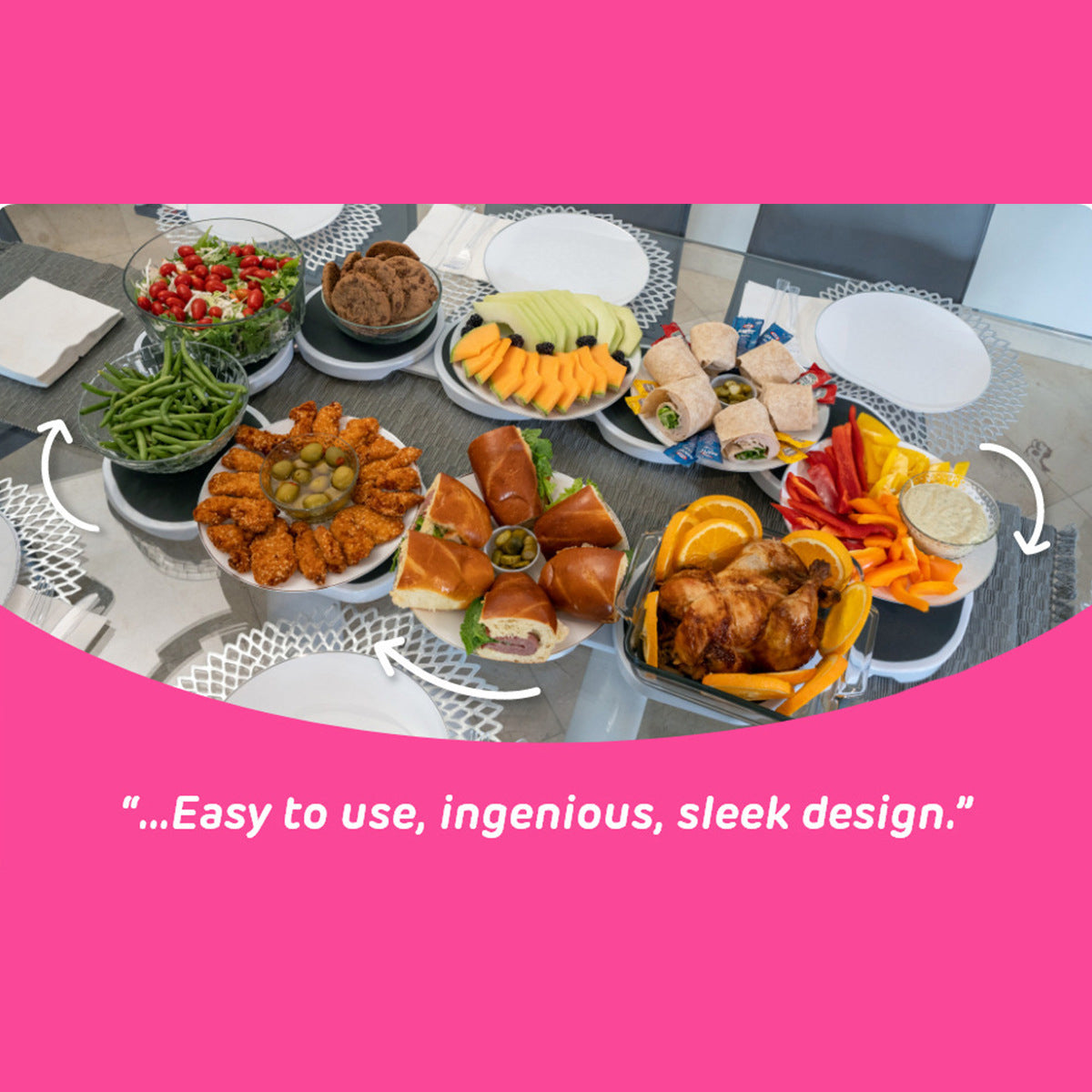 Expandable rotating tray