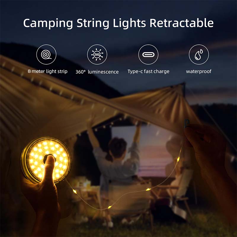Camping String Lights—Dual Mode: Warm & Color Light