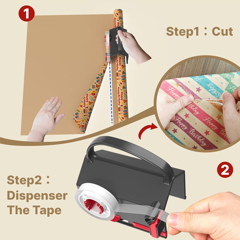 Wrapping Paper Cutter And Dispenser Set