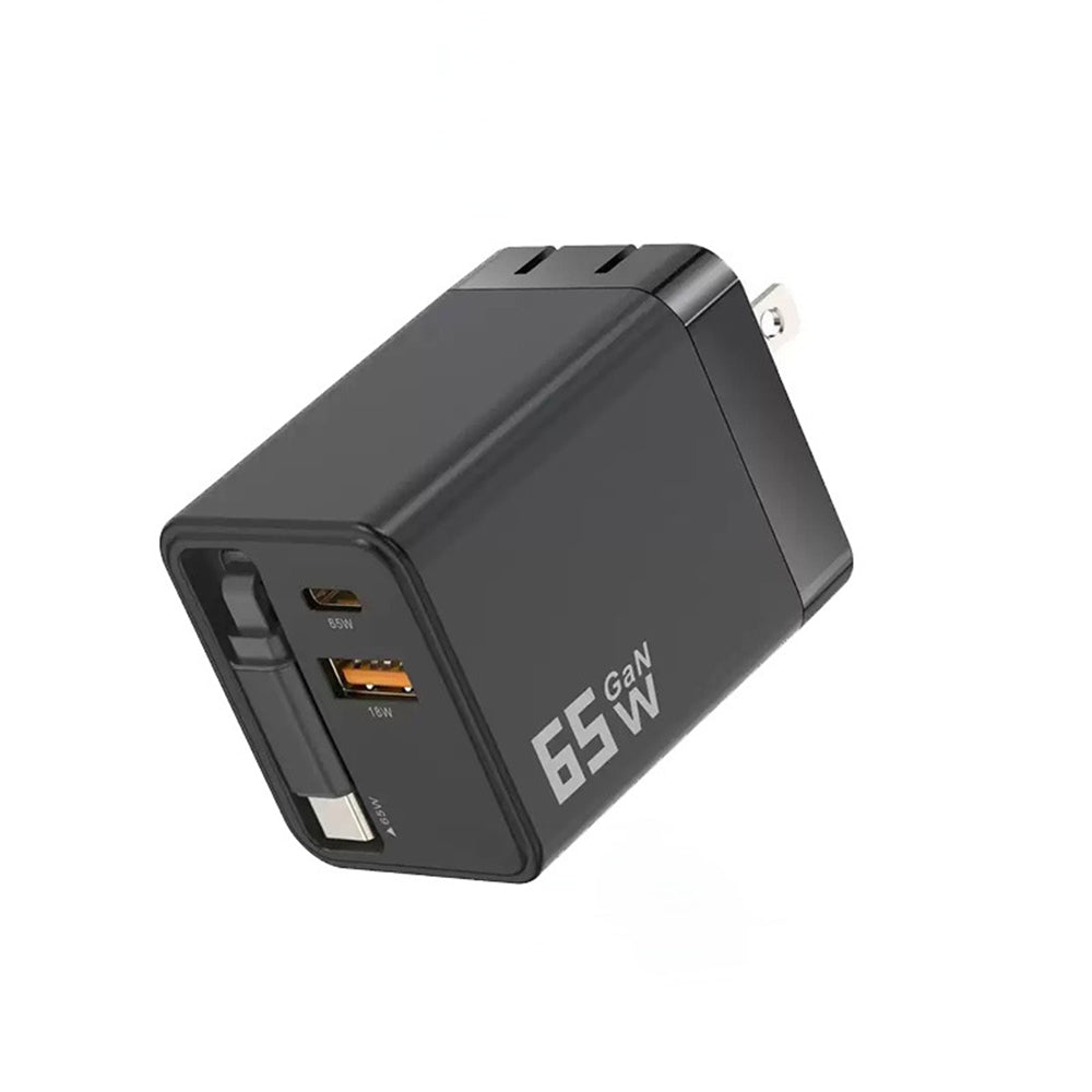 Compact Dual Retractable USB Charger