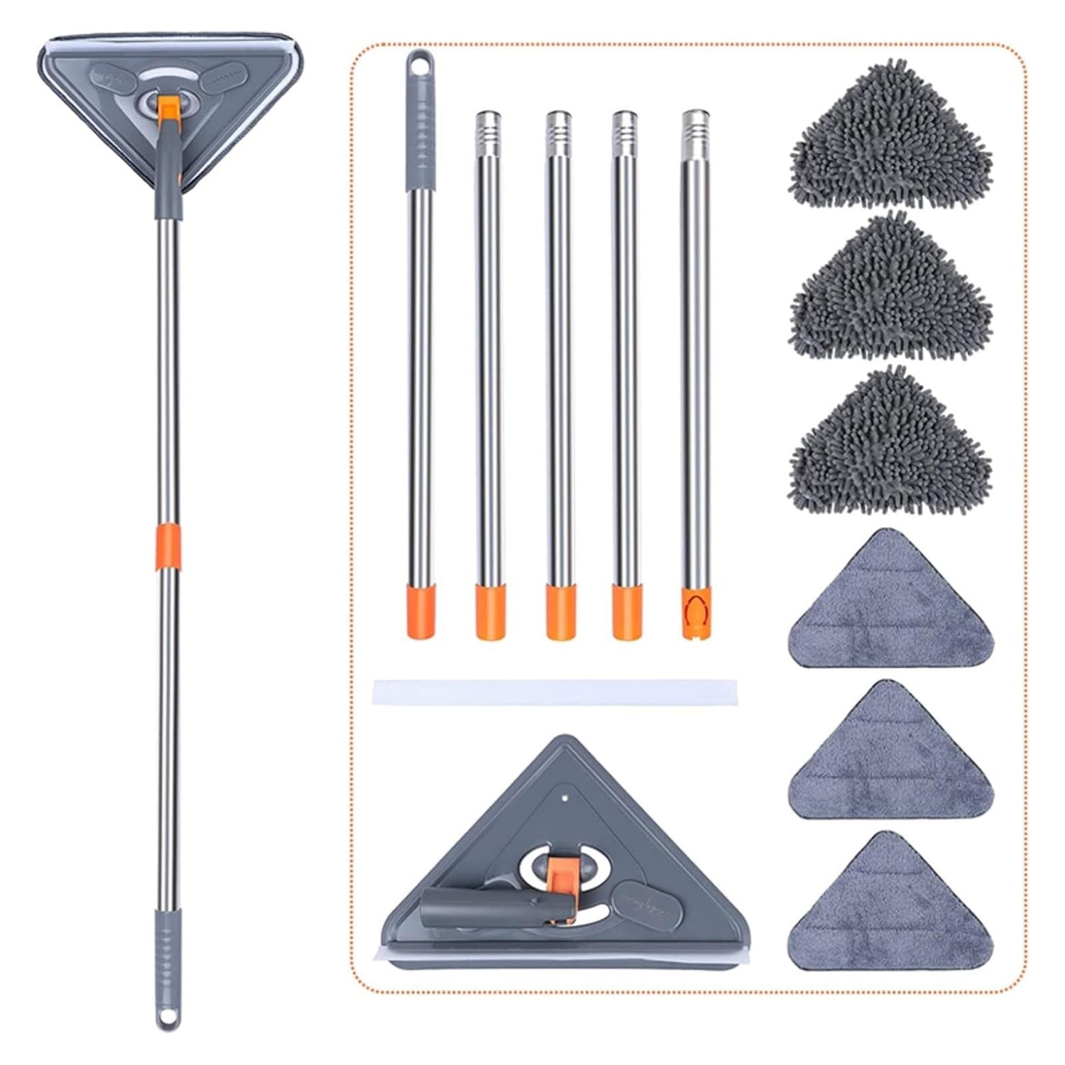 Long-handled wall cleaning mop