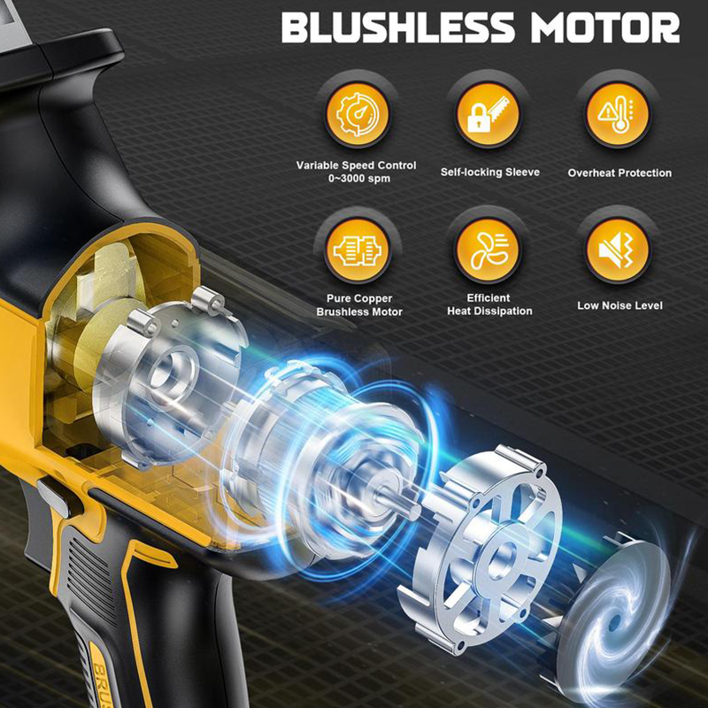 Battery-compatible wireless reciprocating saw