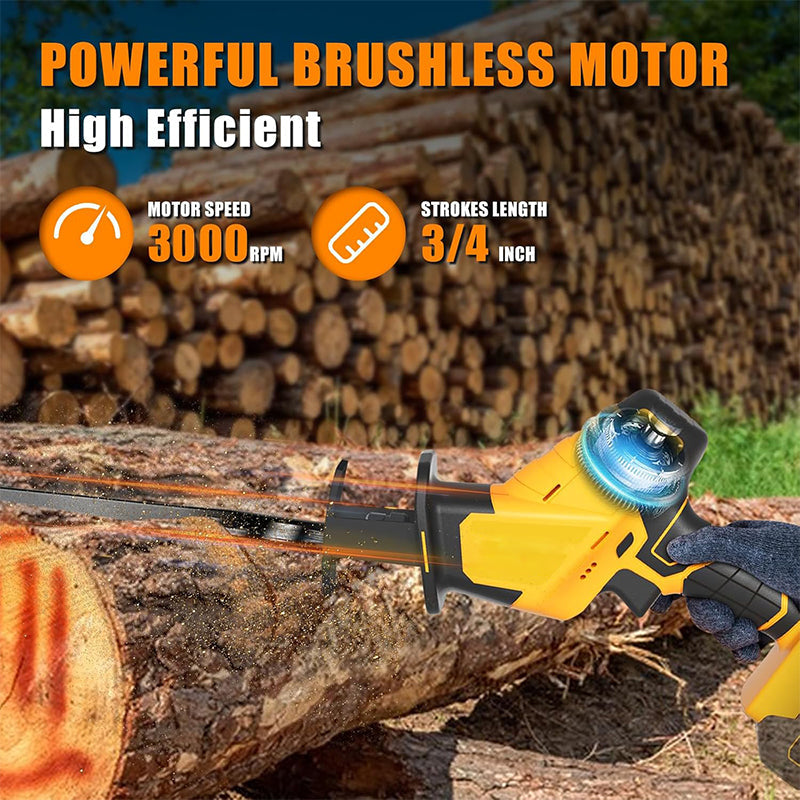 Battery-compatible wireless reciprocating saw