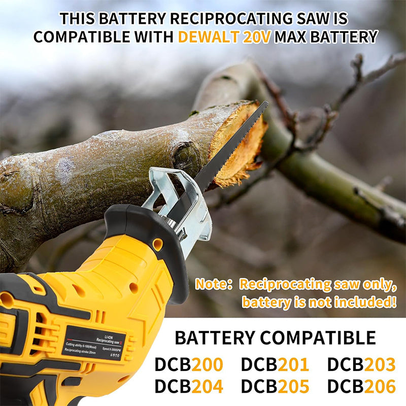 Battery-compatible wireless reciprocating saw