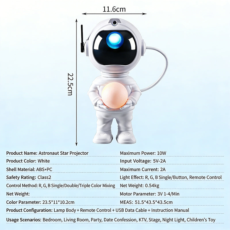 3 In 1 Astronaut Galaxy Projector