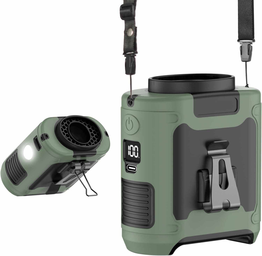 Portable Waist Fan-10000mAh Up to 40H Cooling For Outdoor