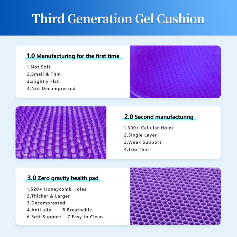 Extra Large Purple Gel Seat Cushion