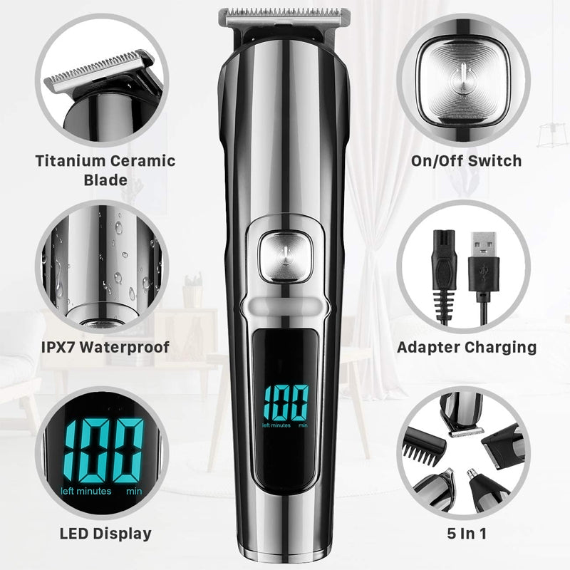Men's Waterproof Grooming Kit Clippers
