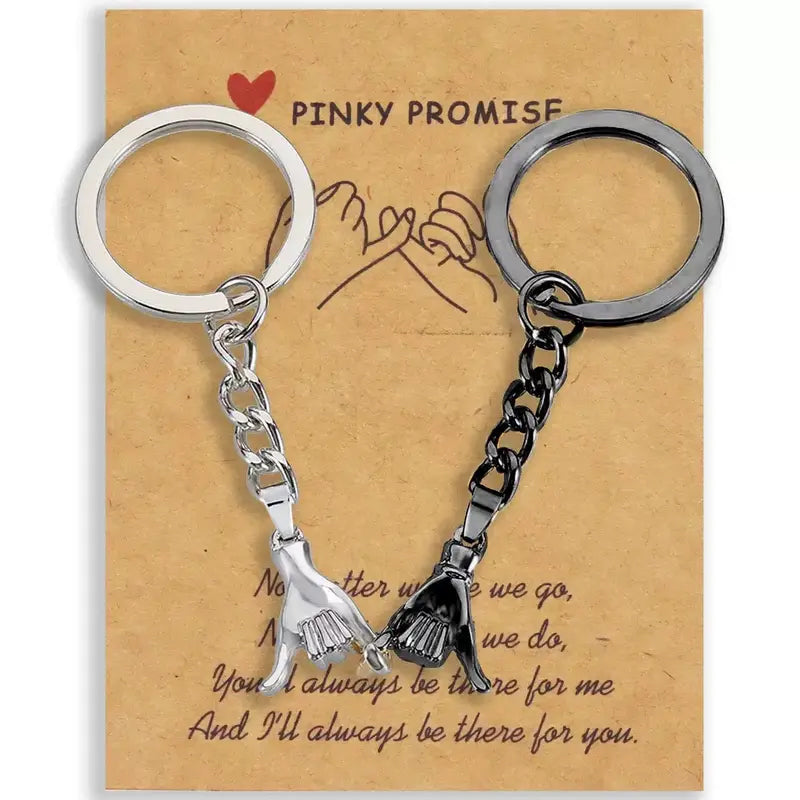 Couples Hand In Hand Keychain Set
