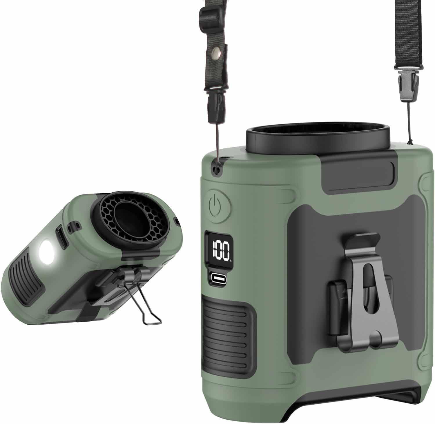 Portable Waist Fan-10000mAh Up to 40H Cooling For Outdoor