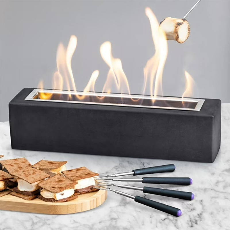 Indoor Tabletop Fire Pit With Roasting Sticks
