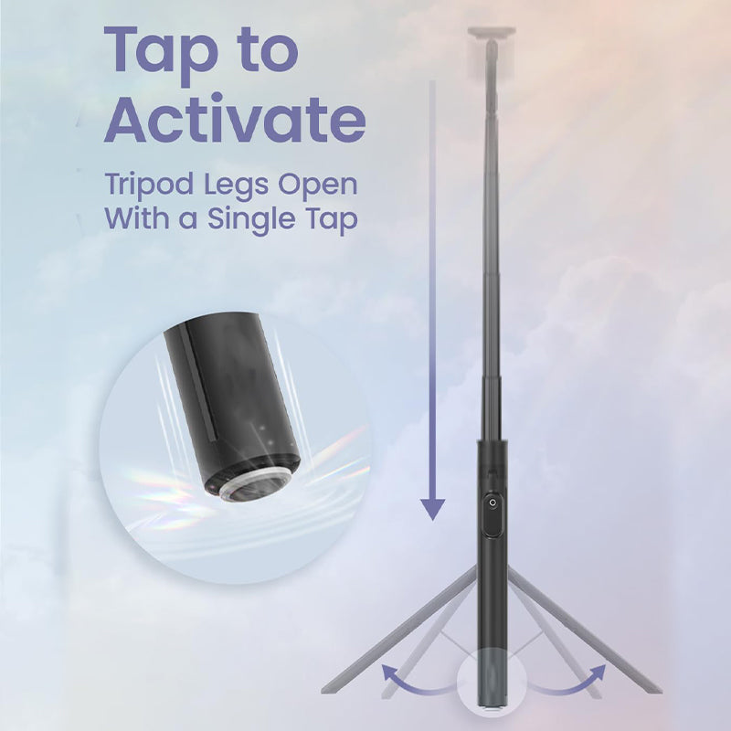 Automatic Magnetic Phone Tripod Stick Stand