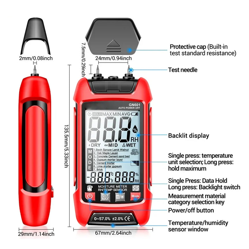 Rechargeable Pinless Moisture Detector
