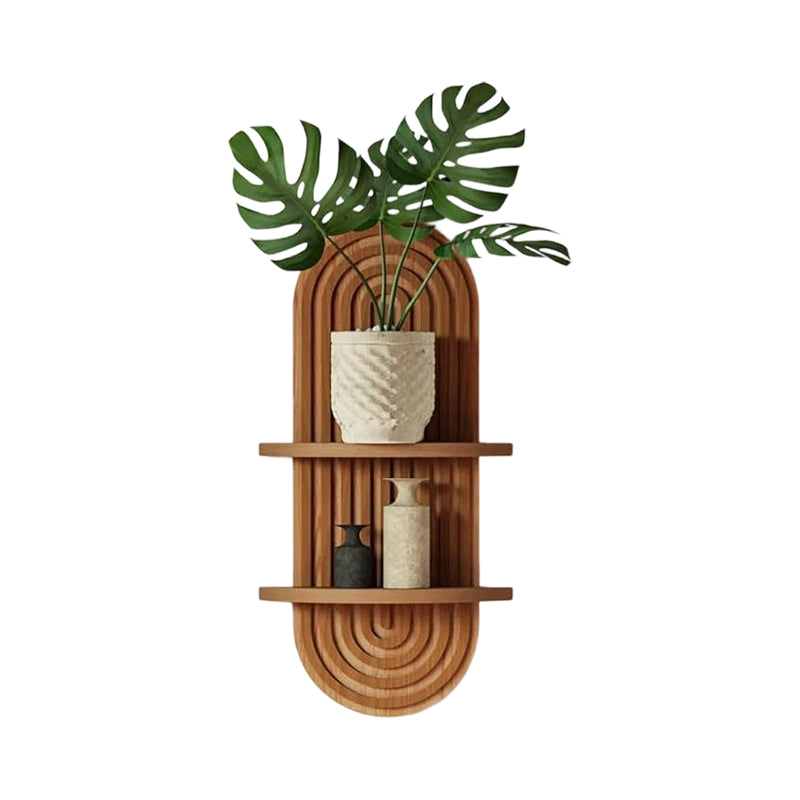 Boho Arched Wooden Wall Shelf