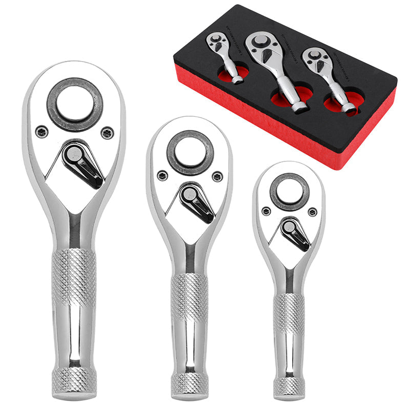 Stubby Ratchet Set with Reversible Head