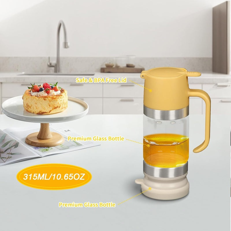 Glass Honey Syrup Dispenser Jar