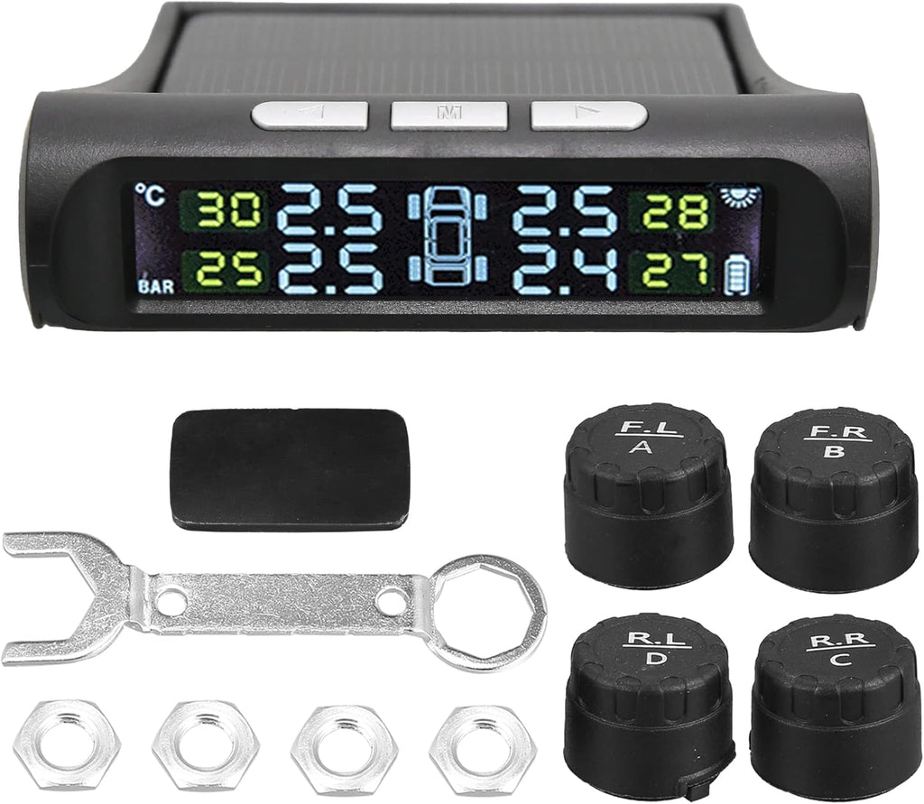 Solar Powered Car Tire Accuracy Pressure Monitor