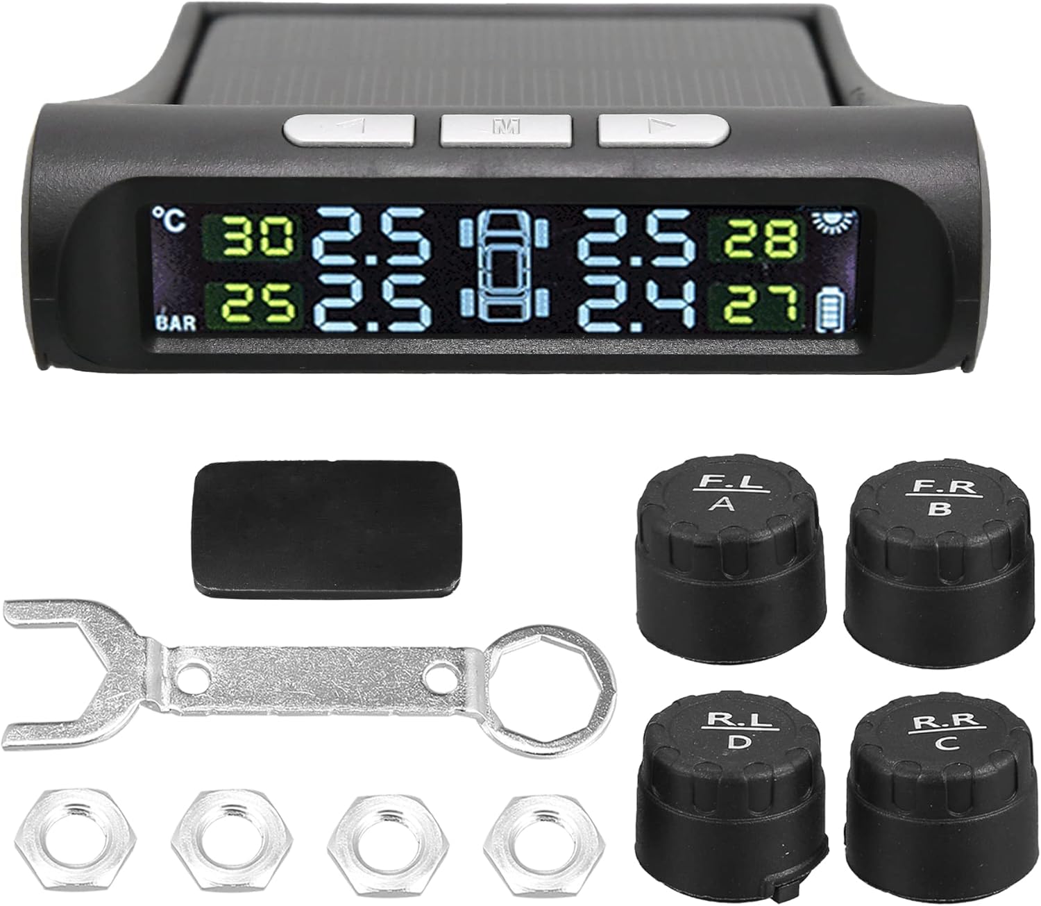 Solar Powered Car Tire Accuracy Pressure Monitor