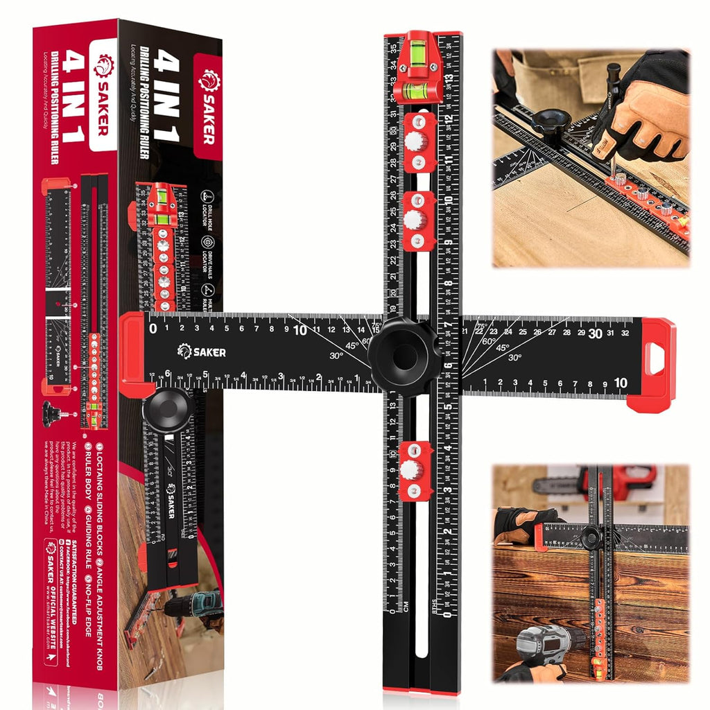 4 in 1 Drilling Positioning Ruler
