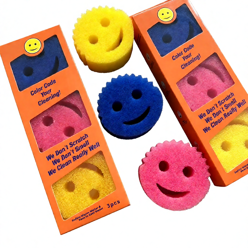 Cute Smiling Sponge Holder With Drainage