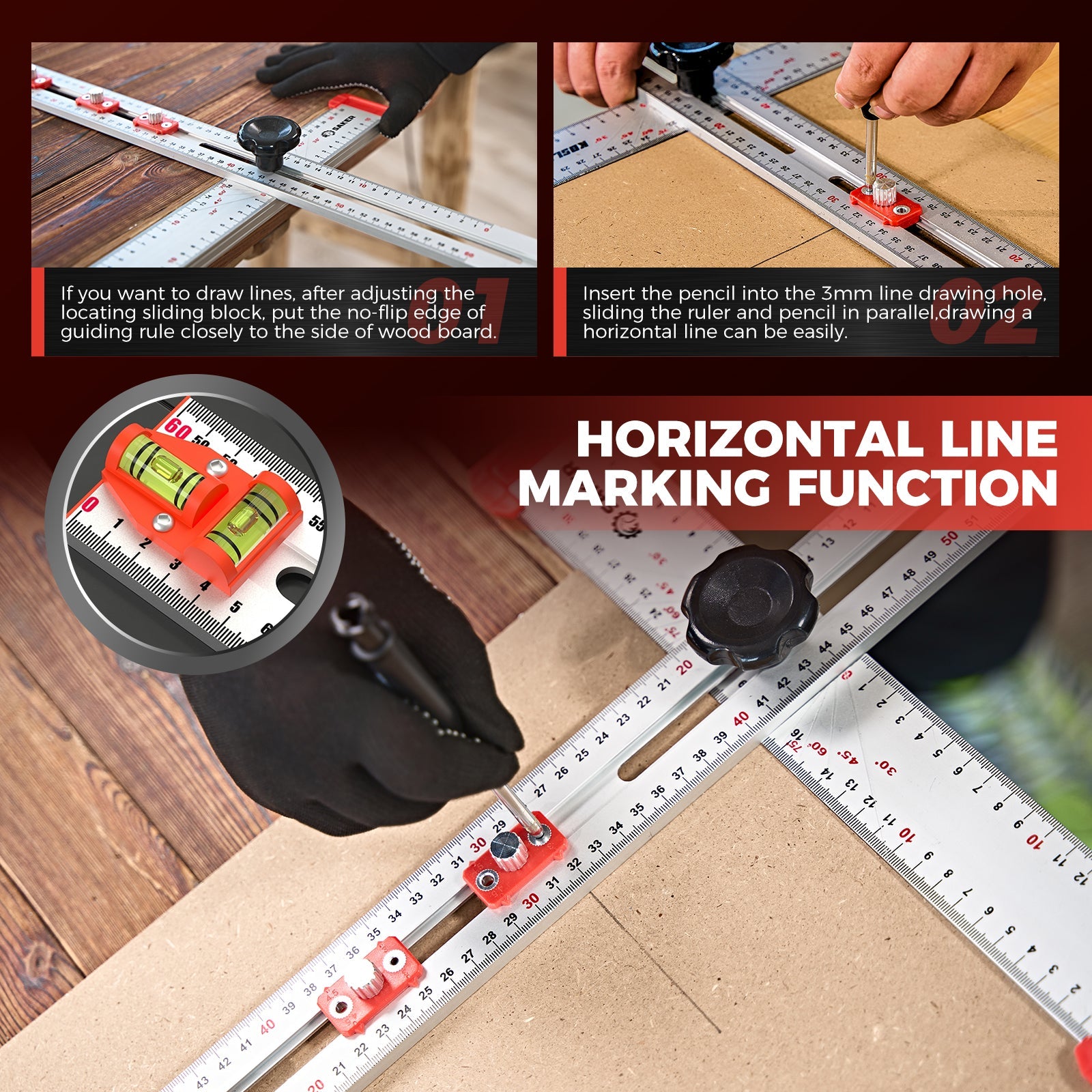 ® Accurate Hole Position Marker - ® 4 in 1 Drilling Positioning Ruler